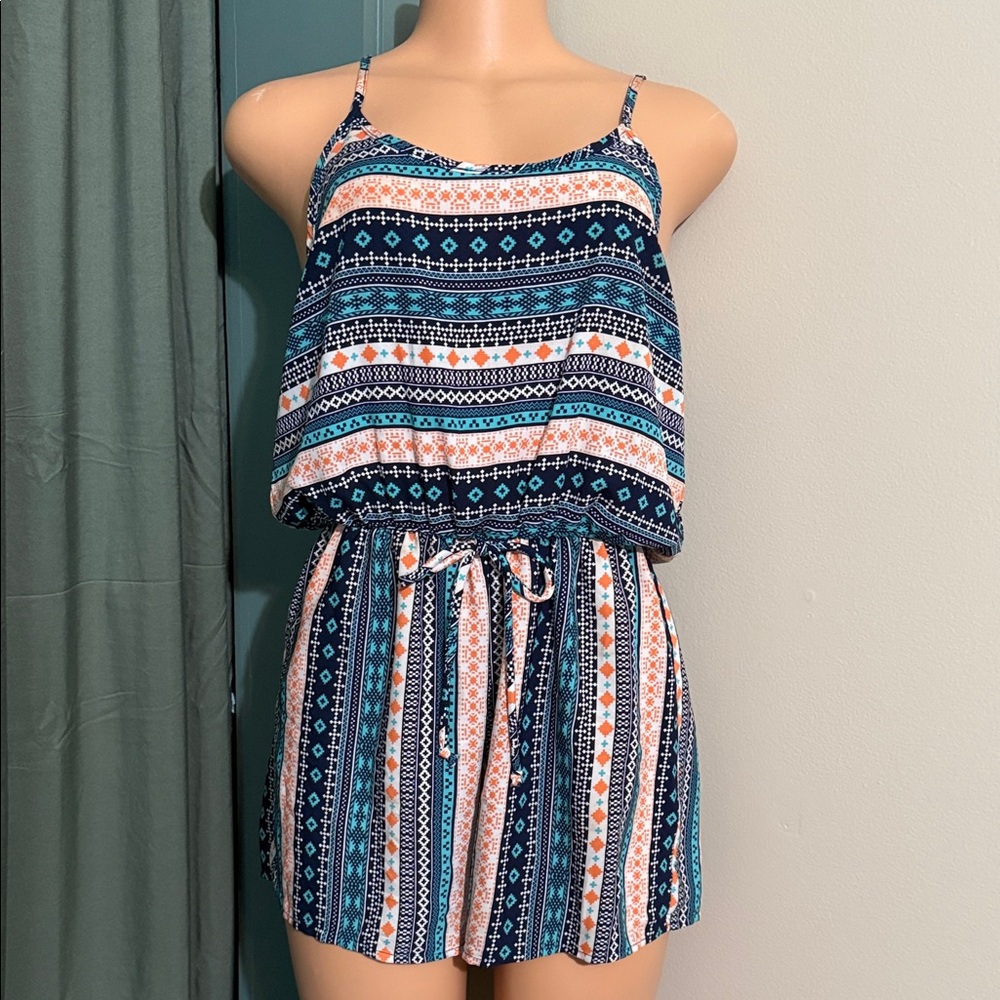 Tribal Print Sleeveless Romper